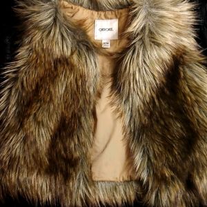 Faux fur kids vest